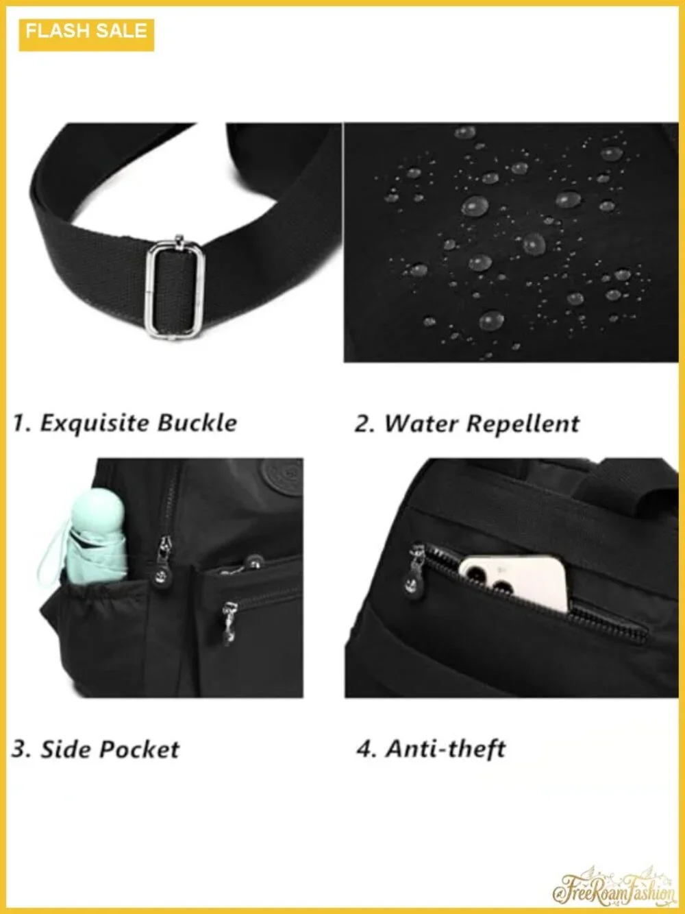 Nylon Women Backpack Purse Casual Daypack Travel Shopping Pack with Pockets and